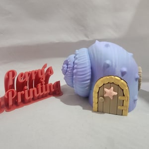 Magical Seashell Cottage for Fairies - 3D Printed with Functional Door - Custom Color Options Available Underwater Fairy Hut Seashell Design