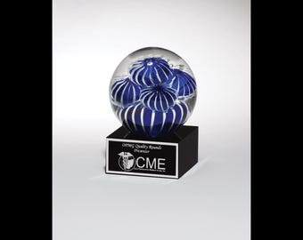 Hand-Blown Art Glass Award Sculpture: Personalized Corporate Recognition Gift Sea Anemone / Jellyfish Design