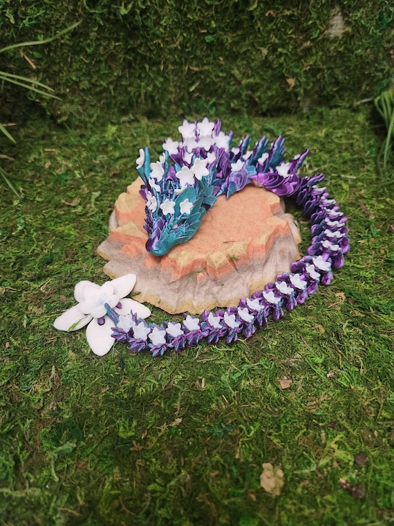 Dragón Articulado Dentro De Huevo De Impresión 3D – Decoración Fantástica Con Flores De Cerezo, Juguete Fidget Y Regalo único Fabricado En Francia