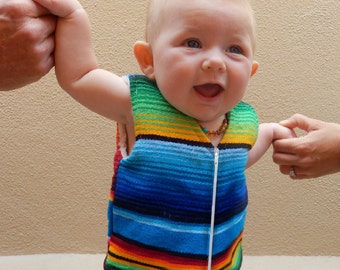 Handmade Baby Vest From Mexican Serape Blanket - Baby Shower Gifts For Boy or Girl - Newborn Baby Clothes …