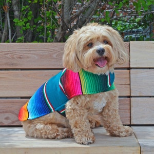 Dog Clothes Handmade Dog Apparel From Authentic Mexican Blanket. Premium Quality Dog Poncho by Baja Ponchos image 1