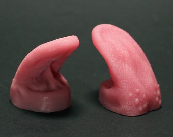 Silicone tongue section model- piercing training - Jewellery display - acupuncture