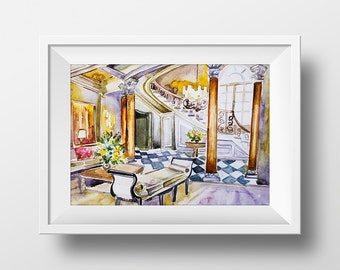 Wall Art Watercolor Blair Waldorf Bedroom Printgossip Girl