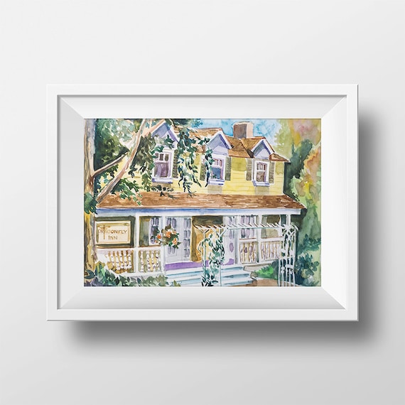 Wand Kunst Aquarell Dragonfly Inn Druck Gilmore Girls Etsy