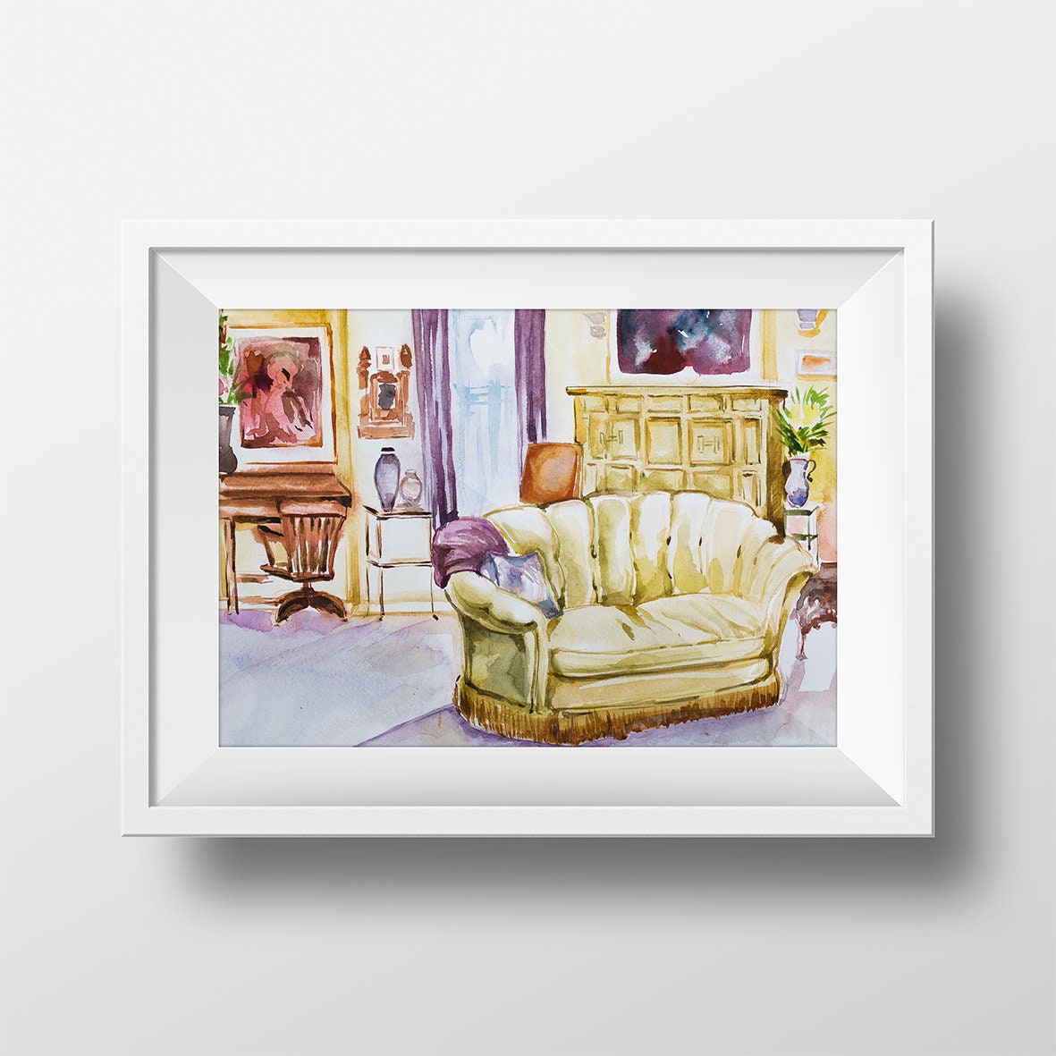 Wall Art Phoebe Apartment Watercolor PrintFriends TV Show90 Etsy