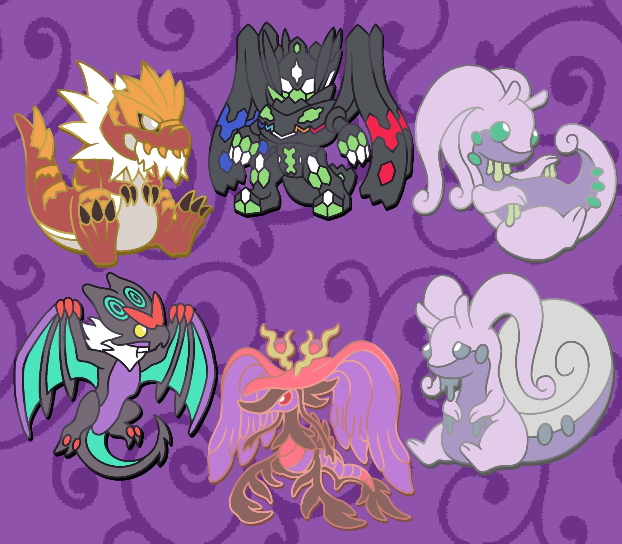 Pokemon X and Y Dragon Pins - Generation VI - Noivern - Goodra