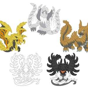 Adesivi Monster Hunter Wilds - Arkveld - Rey Dau - Jin Dahaad - Zoh Shia - Decalcomania in vinile resistente alle intemperie - Adesivi in vinile Monster