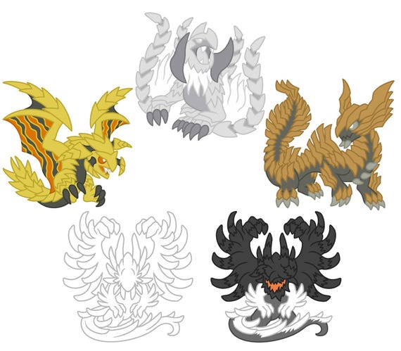 Monster Hunter Wilds Stickers - Arkveld - Rey Dau - Jin Dahaad