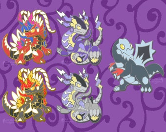Pokemon Scarlet and Violet Pins - Koraidon Pin - Miraidon Pin - Baxcalibur Pin - Pokemon Enamel Pins - Dragon Pin - Shiny Legendary Pokemon