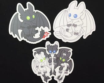 Sticker Tandeloze - How To Train Your Dragon-sticker - Light Fury - Nachtverlichting - Tandeloze baby's - Stickers draken - weerbestendig