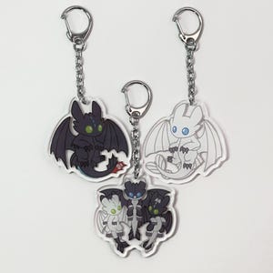 Toothless Charm - Light Fury Charm - Night Lights Charms - How to Train Your Dragon Charm - Dragon Charm - Toothless Keychain