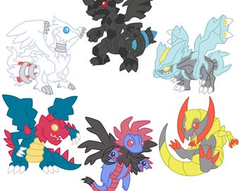 ポケモン ブラック＆ホワイト ドラゴンステッカー - 第5世代