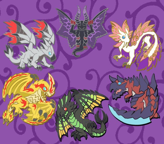Monster Hunter Generations Pins - 4 Ultimate - Valstrax - Gore