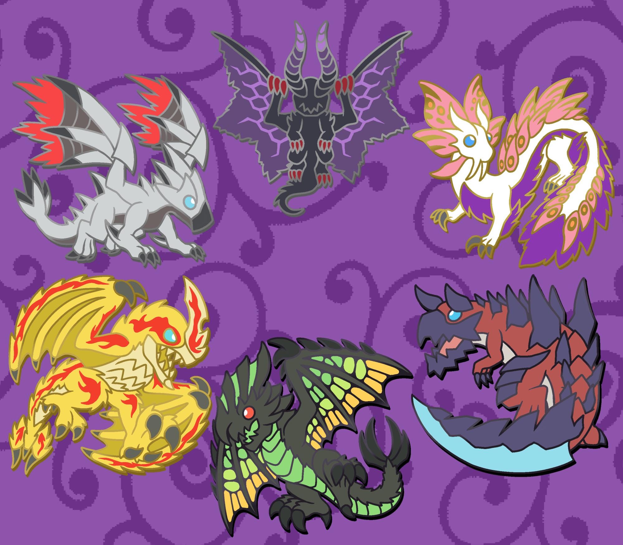 Monster Hunter Generations Pins - 4 Ultimate - Valstrax - Gore