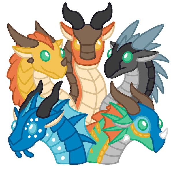 Wings of Fire Charm - Wings of Fire Sticker - Clay - Sunny - Starflight - Tsunami - Glory - Dragonets of Destiny - Dragon Charm and Sticker