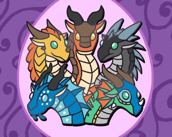 Wings of Fire Pin - Clay Pin - Sunny Pin - Starflight Pin - Tsunami Pin - Glory Pin - Dragonets of Destiny - Dragon Enamel Pin