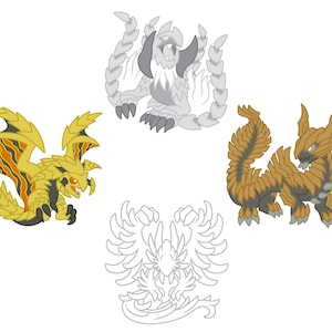 Monster Hunter Wilds Charms - Arkveld - Rey Dau - Jin Dahaad - Zoh Shia - Charms in acrilico - Portachiavi in acrilico a forma di drago