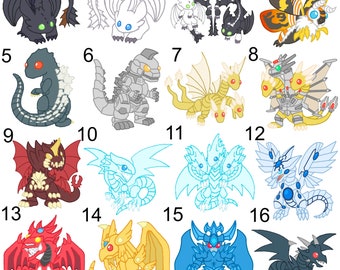 Dragon Charms Deal 3 for 28 Dollars - Discount - HTTYD - Pokemon - Monster Hunter - Godzilla - Digimon - World of Warcraft