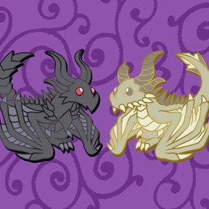 Skyrim Pins - Alduin Pin - Paarthurnax Pin - World Eater Dragon - Cute Dragon - Enamel Pins - Dragon Pins