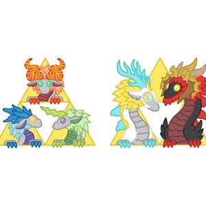 Legend of Zelda Dragon Stickers - Light Dragon - Demon Dragon - Dinraal - Naydra - Farosh - Tears of the Kingdom - Breath of the Wild