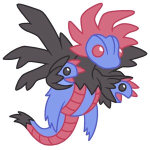 Pokemon Black and White Dragon Stickers - Generation V - Reshiram - Zekrom - Kyurem - Druddigon - Hydreigon - Haxorus - Unova Region - Vinyl Hydreigon