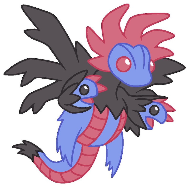 Pokemon Black and White Dragon Stickers - Generation V - Reshiram - Zekrom - Kyurem - Druddigon - Hydreigon - Haxorus - Unova Region - Vinyl Hydreigon