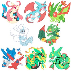 Charms Pokémon Rubino e Zaffiro - Terza generazione - Milotic - Salamence - Flygon - Mega Altaria - Mega Sceptile - Latias Latios - Rayquaza