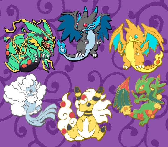 Mega Pokemon Pins Mega Rayquaza Mega Altaria Mega Ampharos Mega