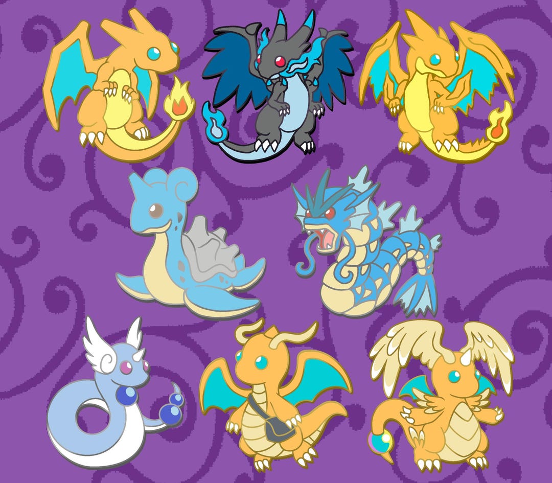 ポケモン 赤と青のドラゴンピン - 第 1 世代 - リザードン - メガ