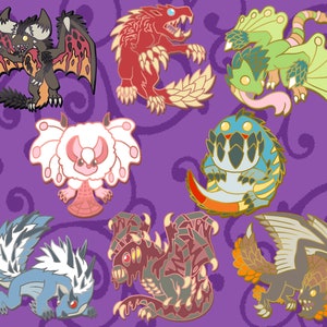 Monster Hunter World Pin - Nergigante - Odogaron - Legiana - Pukei-Pukei - Paolumu - Dodogama - Tobi-Kadachi - Vaal Hazak - Bazelgeuse