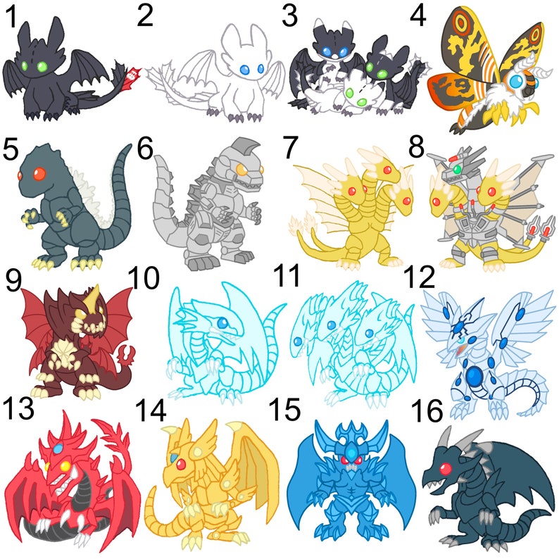 Dragon Stickers Deal 3 for 10 Dollars Discount HTTYD Pokemon Monster Hunter Godzilla Yugioh World of Warcraft image 1