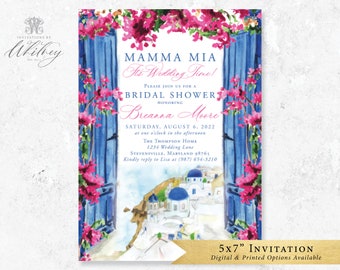 Mamma Mia Wedding Shower Invitation, Mamma Mia Invitation, Greece Invitation, Mamma Mia Bridal Shower Invitation, Amalfi Coast, Santorini