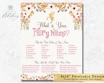What is Your Fairy Name? Fairy Activity Sheet, Fairy Name Printable, Printable Fairy Name, Fairy First Birthday, Fairy Birthday Party, Fairy
