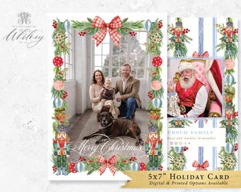 Nutcracker Christmas Card, Grandmillennial Christmas Card, Chinoiserie Holiday Card, Nutcracker Holiday Card, Grandmillennial Holiday Card