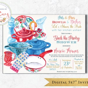 Stock the Pantry Shower Invitation, Stock the Kitchen Shower Invitation, Bridal Shower Invitation, Couples Shower Invitation, Wedding Shower