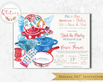 Stock the Pantry Shower Invitation, Stock the Kitchen Shower Invitation, Bridal Shower Invitation, Couples Shower Invitation, Wedding Shower
