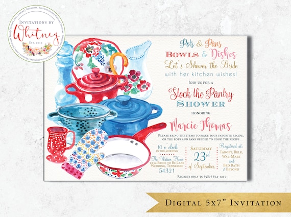 Stock The Pantry Shower Invitation Stock The Kitchen Shower Etsy