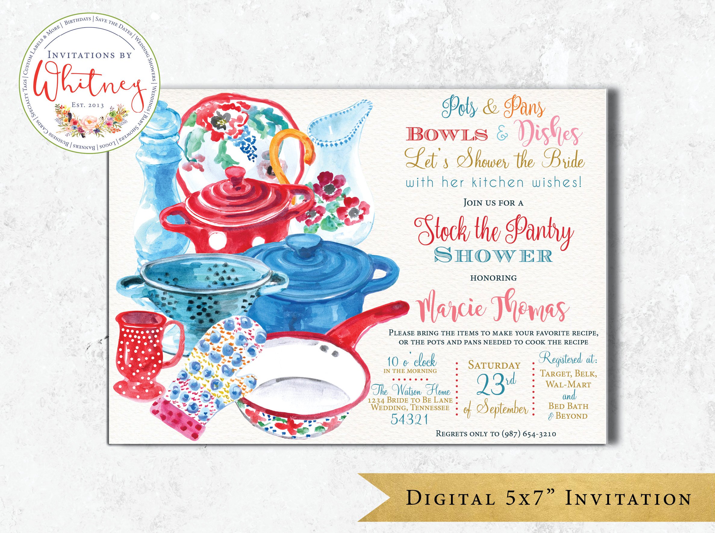 Stock the Pantry Shower Invitation, Stock the Kitchen Shower Invitation, Bridal Shower Invitation, Couples Shower Invitation, Wedding Shower