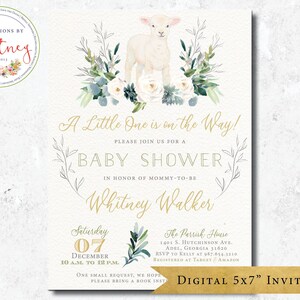 Lamb Baby Shower Invitation, Little Lamb Baby Shower Invitation, Gender Neutral Baby Shower, Baby Shower Invitation, Baby Shower Invite