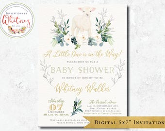 Lamb Baby Shower Invitation, Little Lamb Baby Shower Invitation, Gender Neutral Baby Shower, Baby Shower Invitation, Baby Shower Invite
