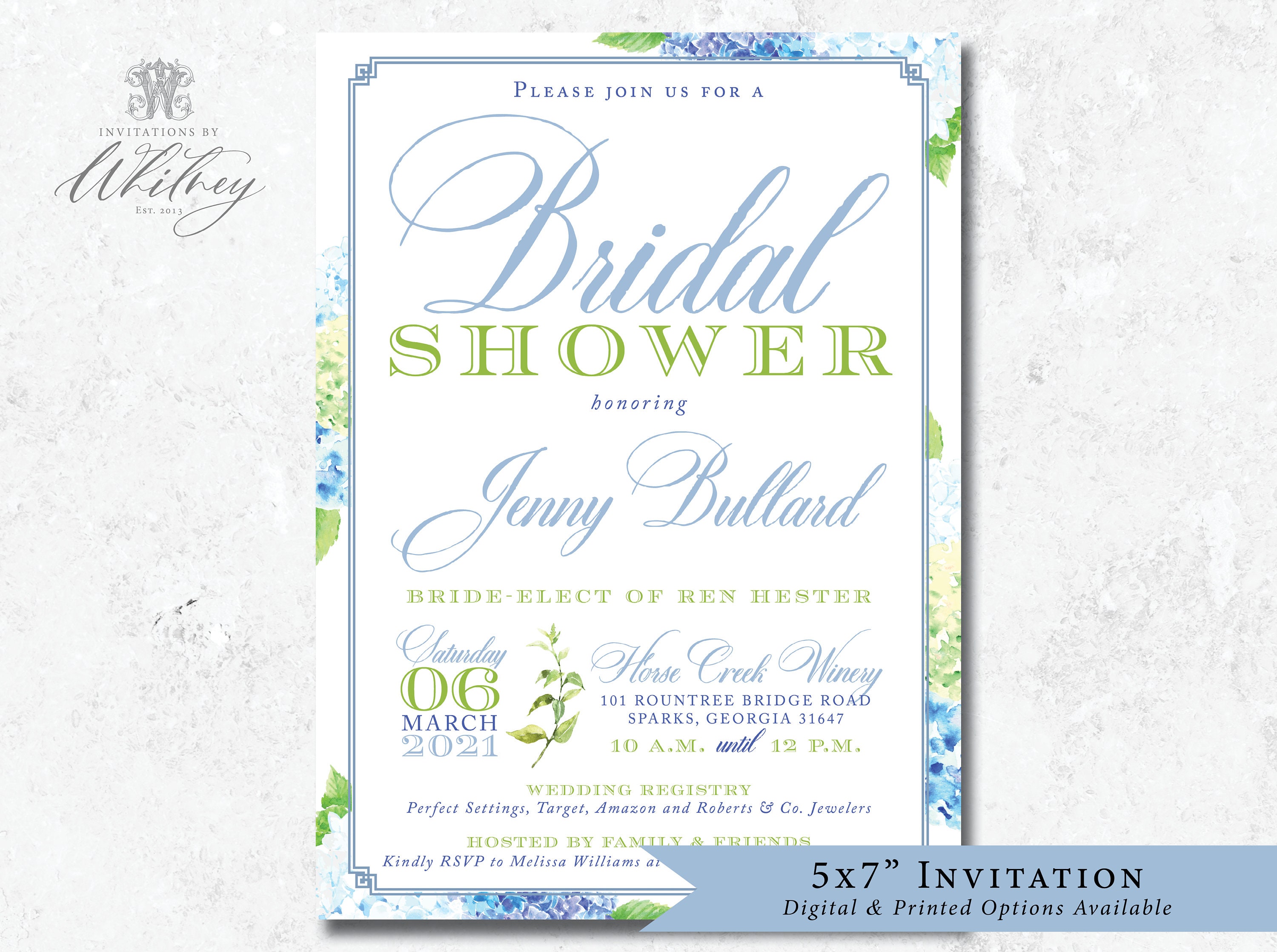 Invitations, Wedding registry, Bridal shower