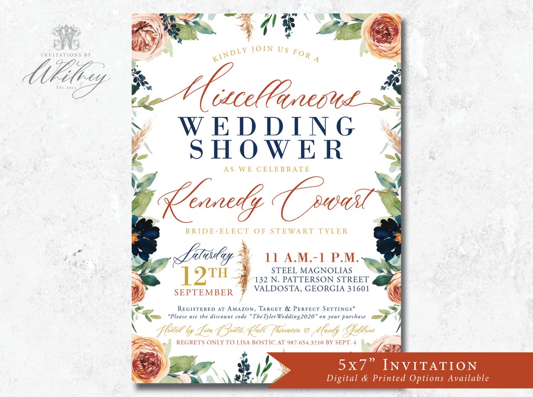 Miscellaneous Bridal Shower Invitation Misc. Bridal Shower Etsy