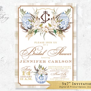 Chinoiserie Bridal Shower Invitation, Chinoiserie Invitation, Chinoiserie Wedding Shower Invite, Ginger Jar Invitation, Grandmillennial