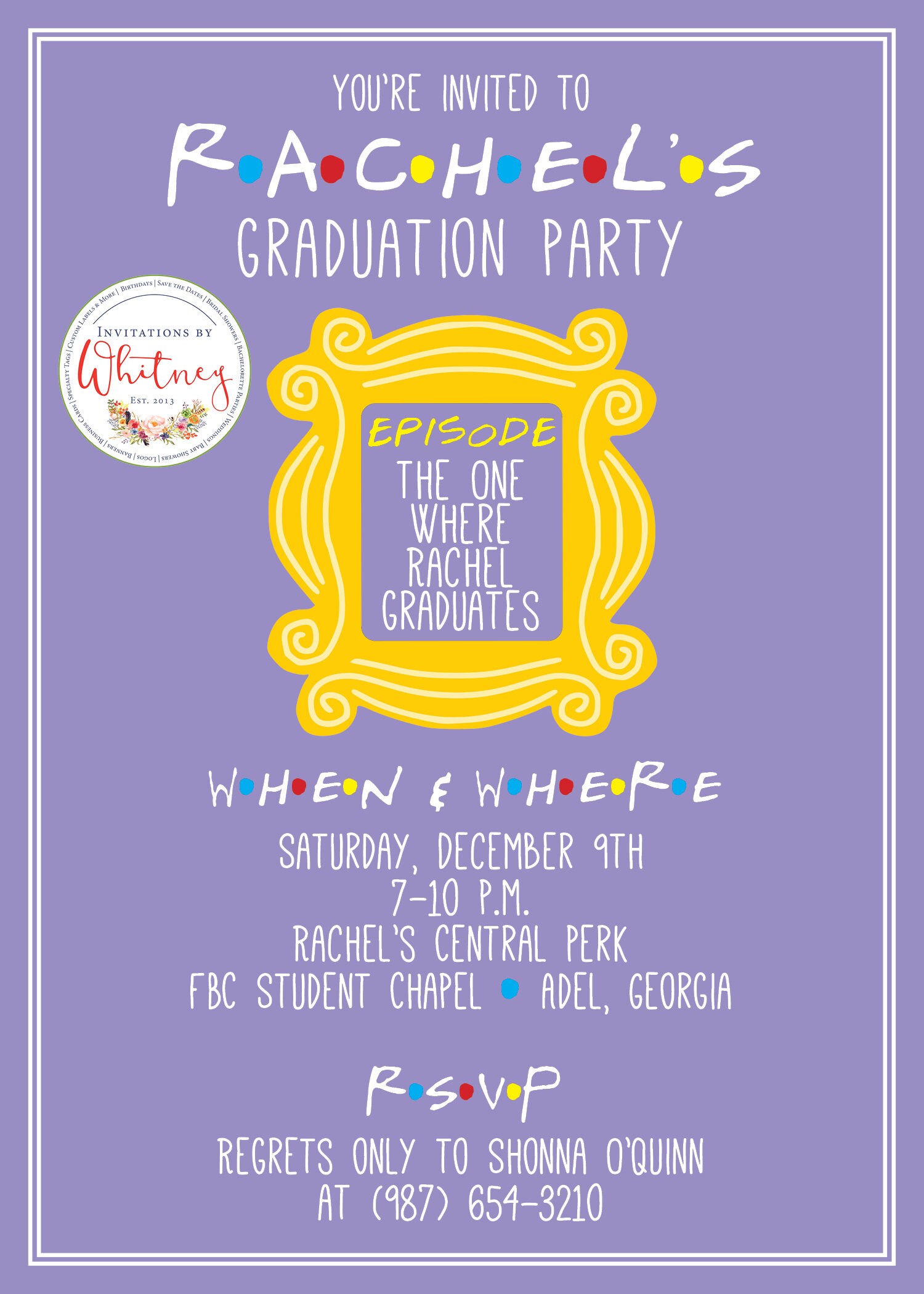 Friends Grad Ball Friends Graduation Invitation Friends TV Show Graduation | Etsy