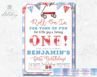 Red Wagon Invitation Design, Red Flyer Invitation Design, Wagon Birthday Invitation, Red Wagon Birthday Invitation Design, Red Flyer Party