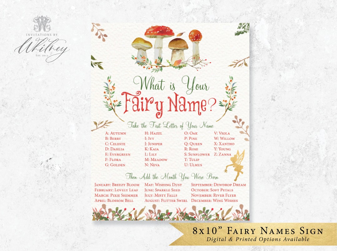What is Your Fairy Name Fairy Activity Sheet Fairy Name - Etsy