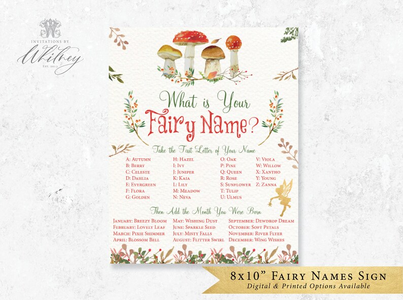What is Your Fairy Name Fairy Activity Sheet Fairy Name Etsy