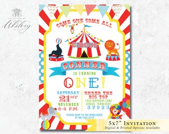 Circus Birthday Party Invitation, Circus Invitation, Circus Party Invitation, Circus Birthday Invitation, Carnival Birthday, Carnival Party