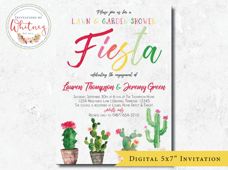 Fiesta Wedding Shower Couples Fiesta Shower Invitation Etsy