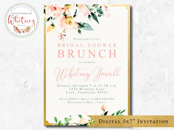 Brunch And Bubbly Bridal Shower Invite 34